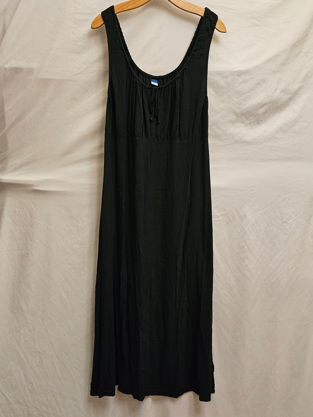 Old Navy Milk Maid Ren Faire Dark Green Maxi Dress Womens L Sleeveless Peasant